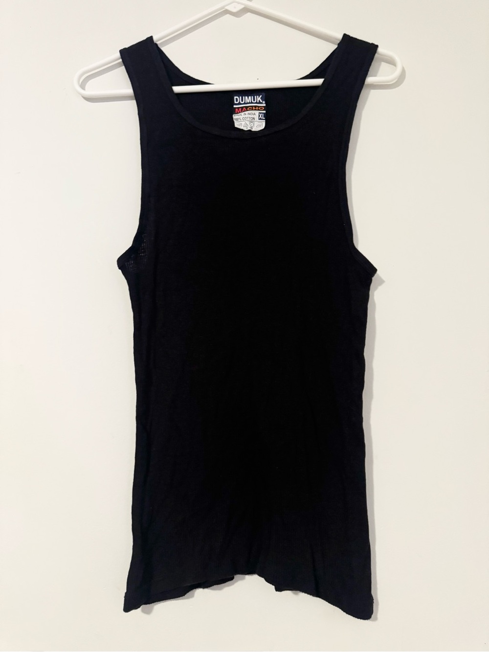 Dumuk Macho Black Ribbed Tank Top